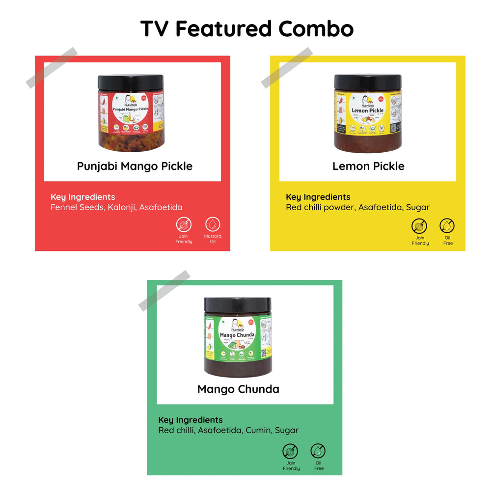 
                  
                    TV Featured pickles combo | Pack of 6 (325g each)
                  
                