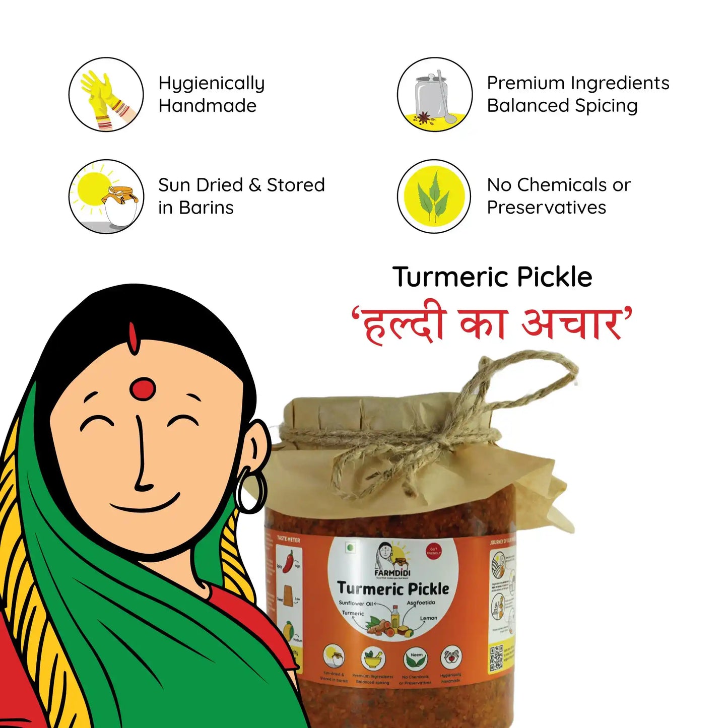 
                  
                    Turmeric pickle, Haldi achar, Indian pickle from Farmdidi
                  
                